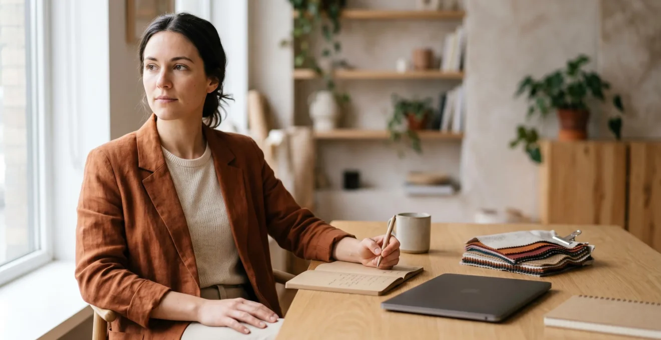 Femme entrepreneure organisant son temps entre activité salariée et projet entrepreneurial dans le domaine mode et beauté