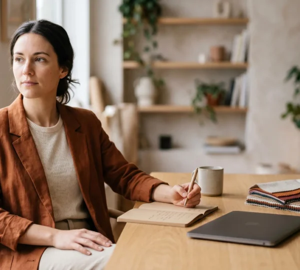 Femme entrepreneure organisant son temps entre activité salariée et projet entrepreneurial dans le domaine mode et beauté